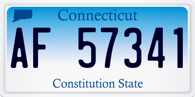 CT license plate AF57341