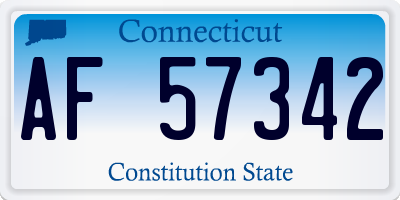 CT license plate AF57342
