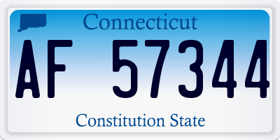 CT license plate AF57344
