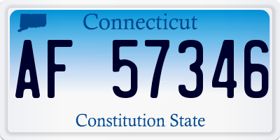 CT license plate AF57346