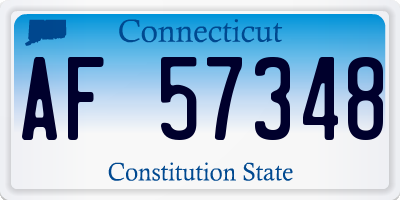 CT license plate AF57348