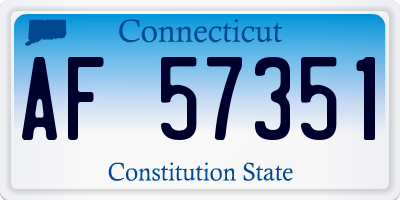 CT license plate AF57351