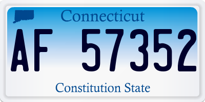 CT license plate AF57352