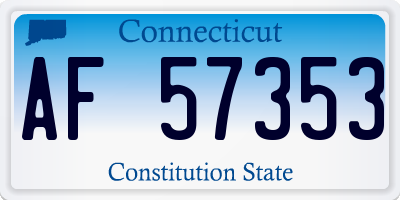 CT license plate AF57353