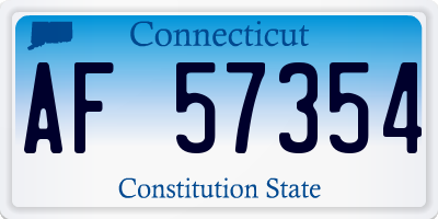 CT license plate AF57354