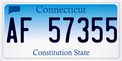 CT license plate AF57355