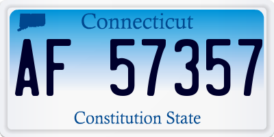CT license plate AF57357