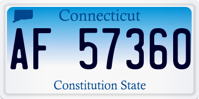 CT license plate AF57360