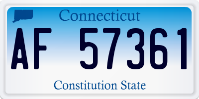 CT license plate AF57361