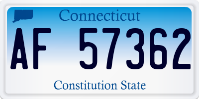 CT license plate AF57362