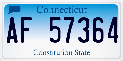 CT license plate AF57364