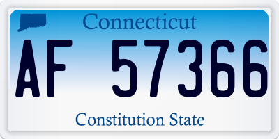 CT license plate AF57366