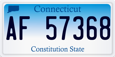 CT license plate AF57368