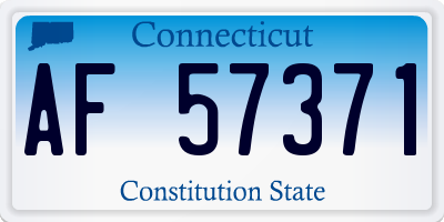 CT license plate AF57371