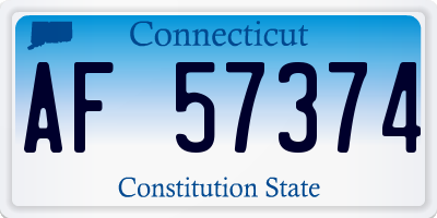 CT license plate AF57374