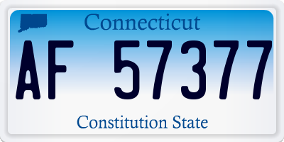 CT license plate AF57377