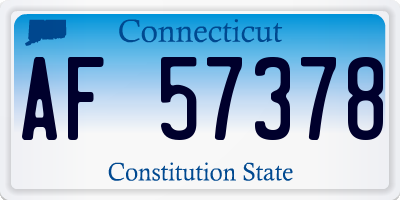 CT license plate AF57378