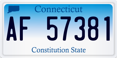 CT license plate AF57381