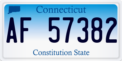 CT license plate AF57382