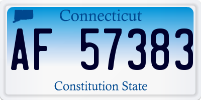 CT license plate AF57383