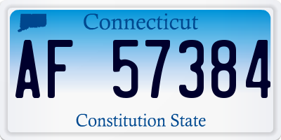 CT license plate AF57384