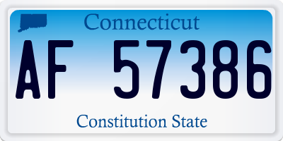 CT license plate AF57386
