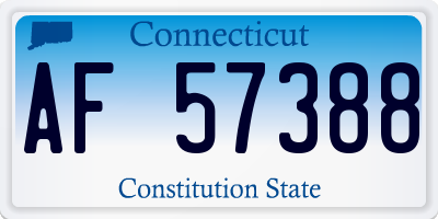 CT license plate AF57388