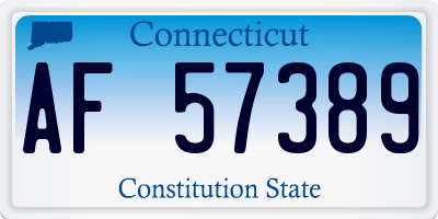 CT license plate AF57389