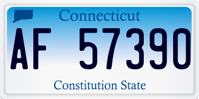 CT license plate AF57390