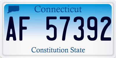CT license plate AF57392