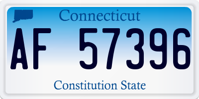 CT license plate AF57396
