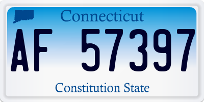 CT license plate AF57397