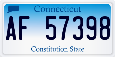 CT license plate AF57398