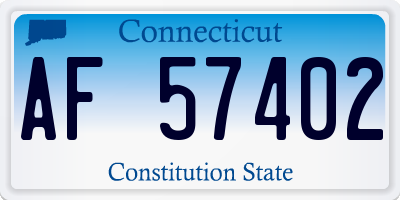CT license plate AF57402