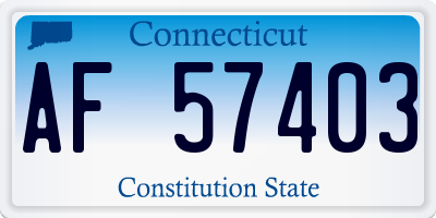 CT license plate AF57403