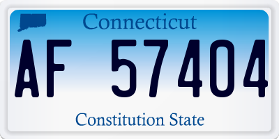 CT license plate AF57404