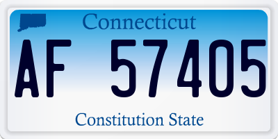 CT license plate AF57405