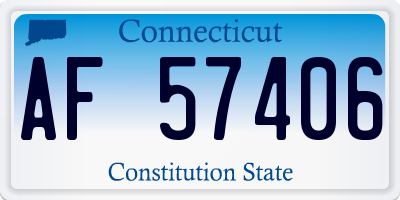 CT license plate AF57406