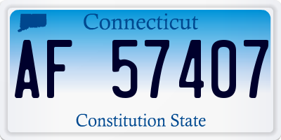 CT license plate AF57407