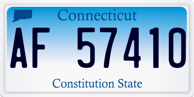 CT license plate AF57410