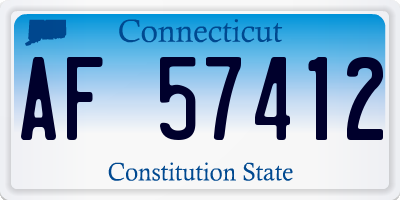 CT license plate AF57412