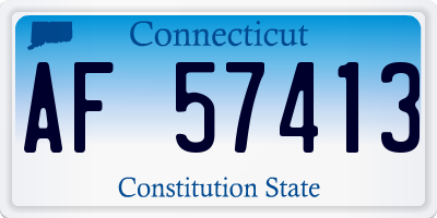 CT license plate AF57413