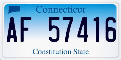 CT license plate AF57416