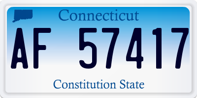 CT license plate AF57417