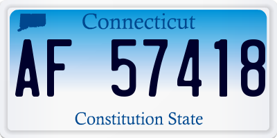 CT license plate AF57418