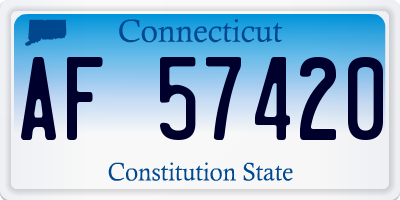 CT license plate AF57420