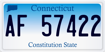 CT license plate AF57422