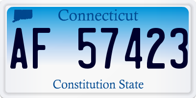 CT license plate AF57423