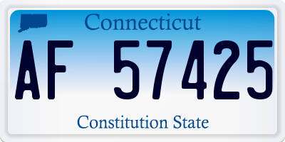 CT license plate AF57425