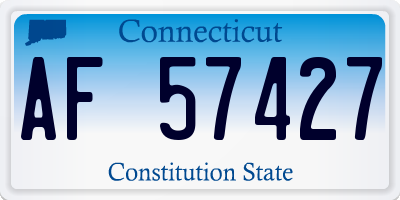 CT license plate AF57427
